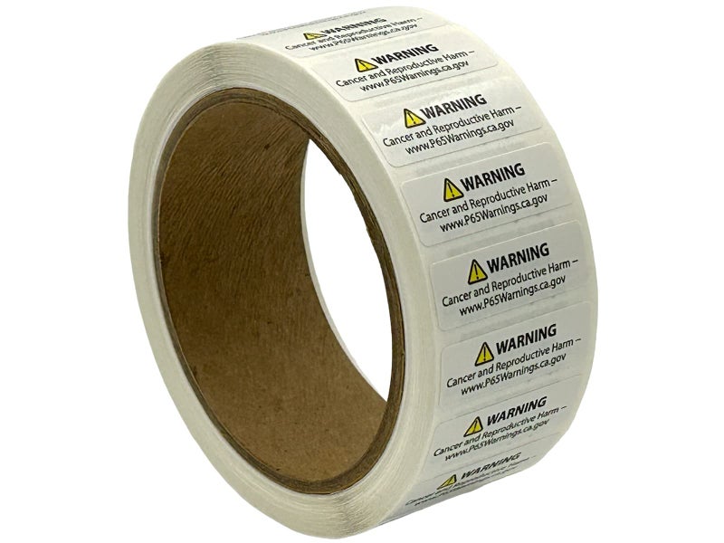 WireJewelry Proposition 65 Truncated Warning Labels, 0.5 Inch by 1.5 Inch | 1,000 Count - Image 1